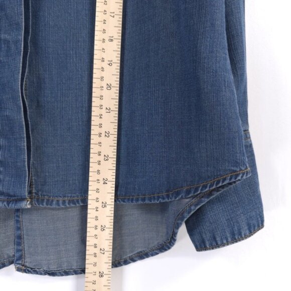 Anthropologie CLOTH & STONE Button Down Shirt SPLIT BACK Hi Lo Roll‎ Tab Size XS - Picture 8 of 13